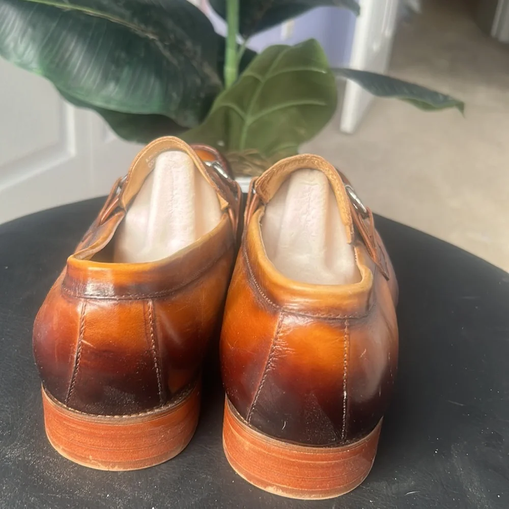 Carrucci Loafers Cognac / Burnished Brown Horsebit Buckle Size 11